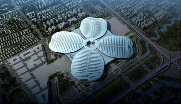 The National Exhibition and Convention Center looks like a clover.jpg